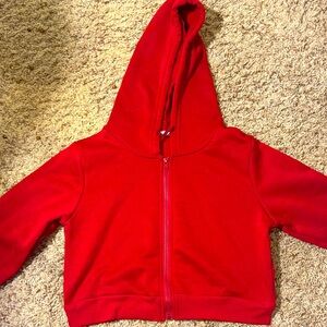 SHEIN Red Zip-Up Hoodie Sweatshirt Casual Style